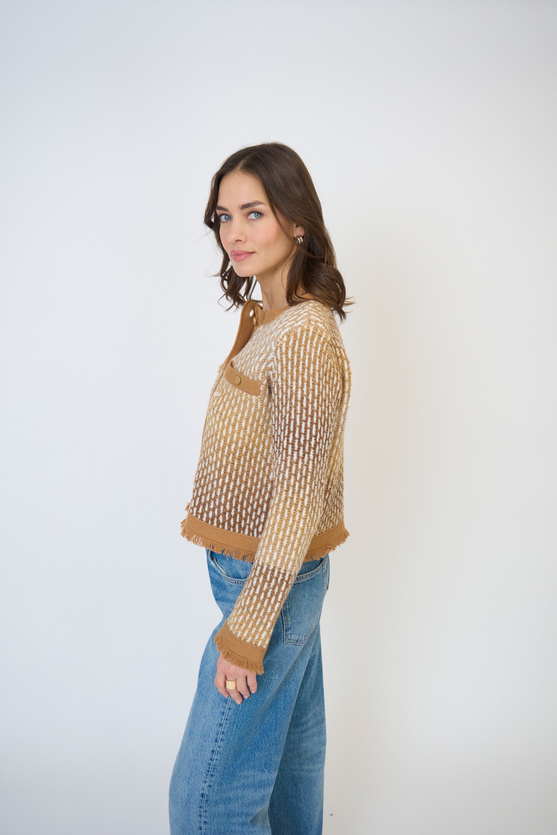 Elyse Spacedye Fringe Jacket