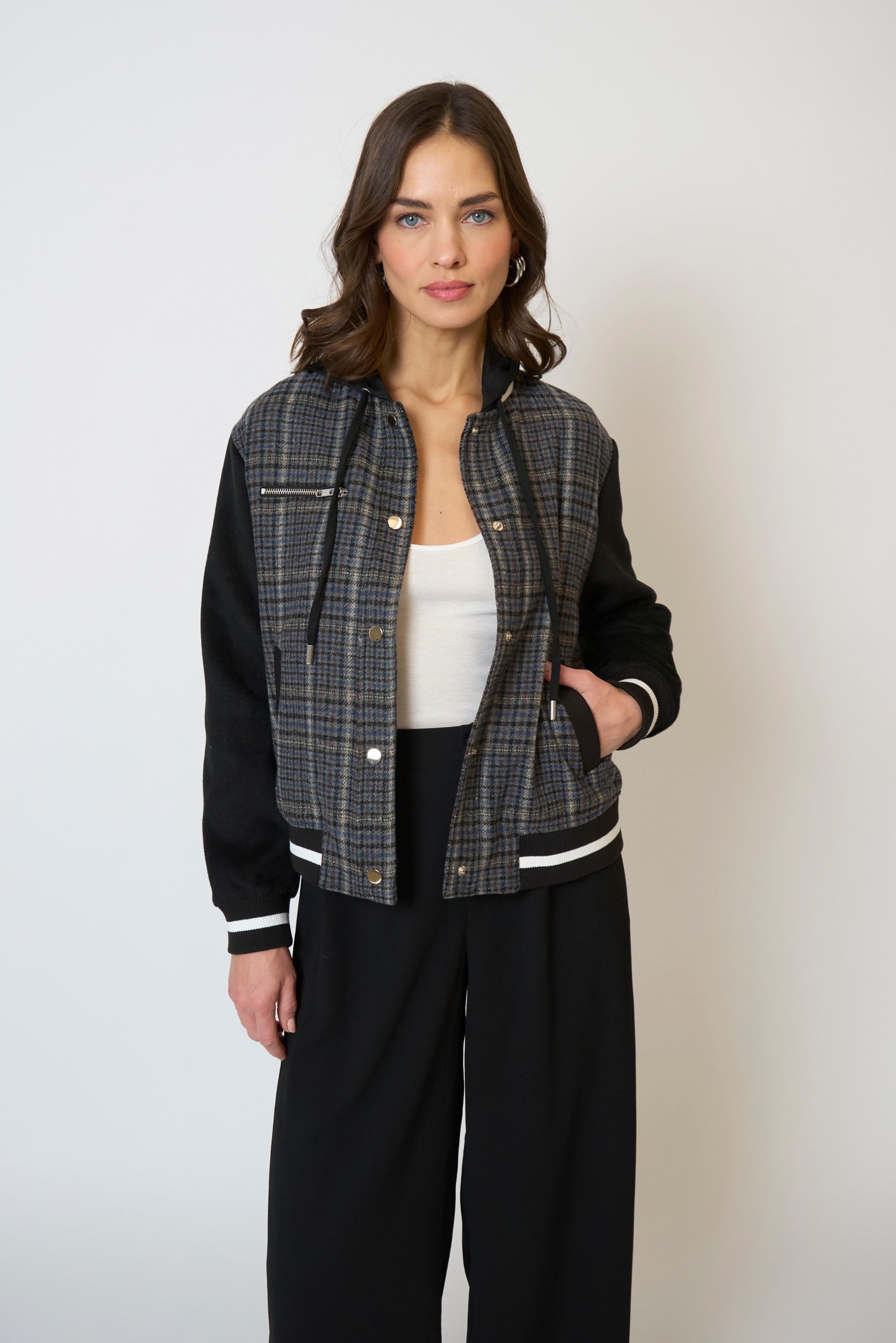 Billie Plaid Bomber