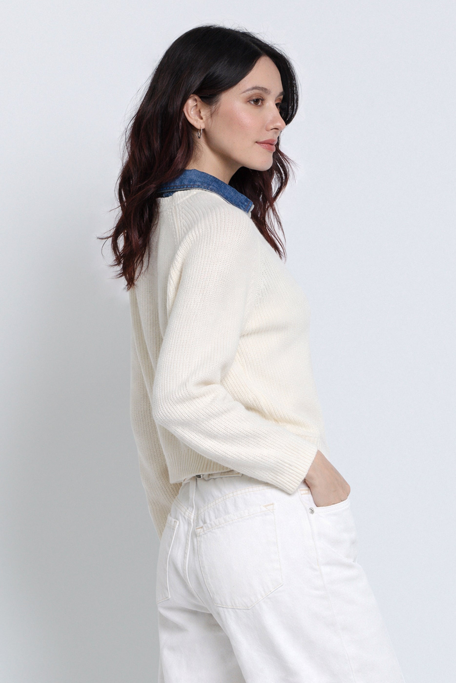 Nash Denim Collar Sweater