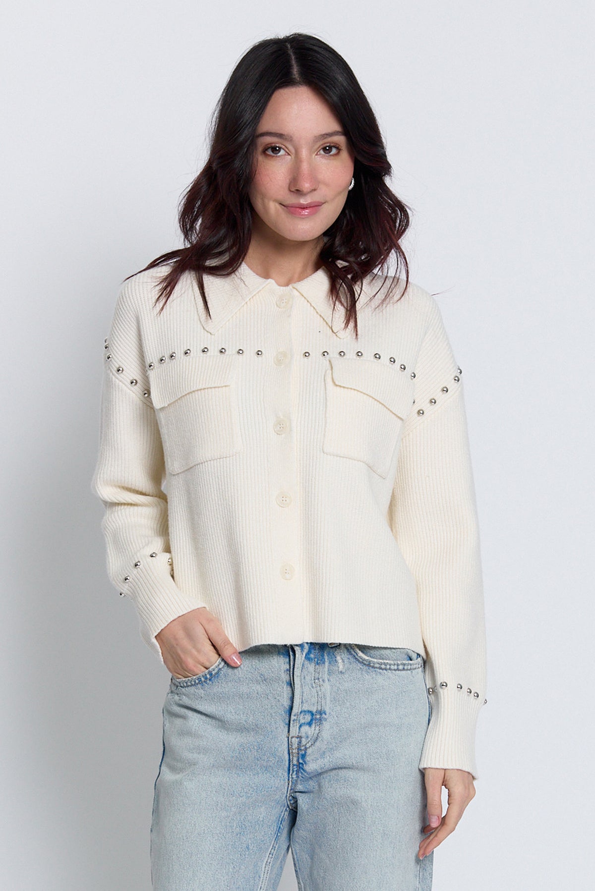 Felix Studded Sweater Jacket