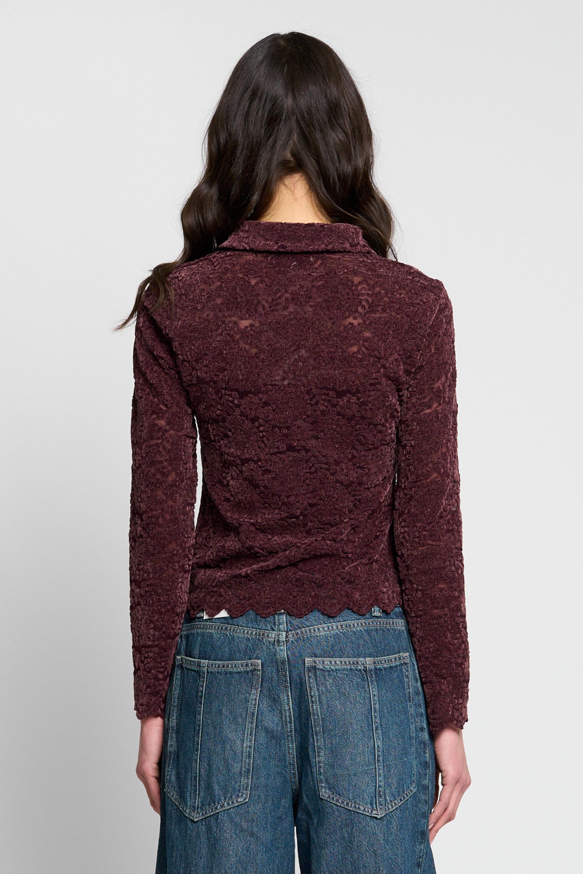 Tessa Stretch Lace Buttondown