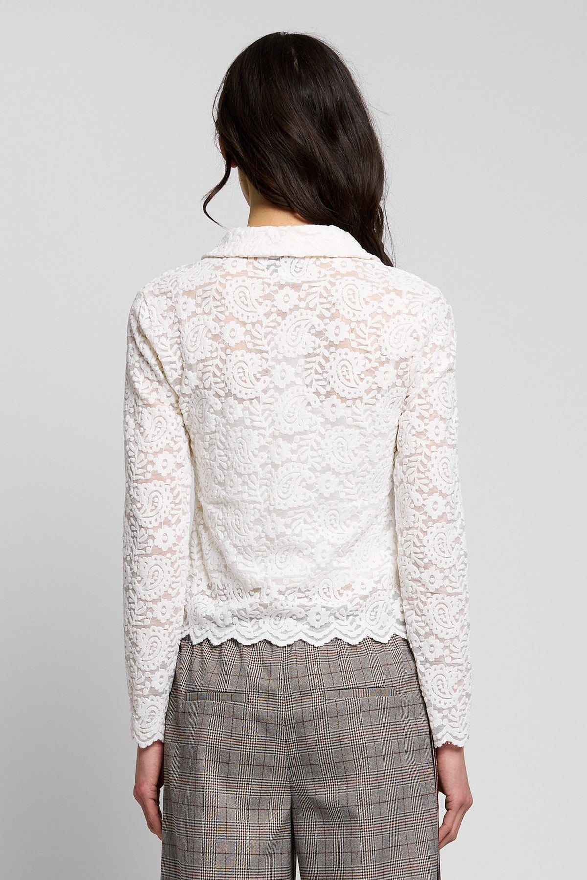 Tessa Stretch Lace Buttondown