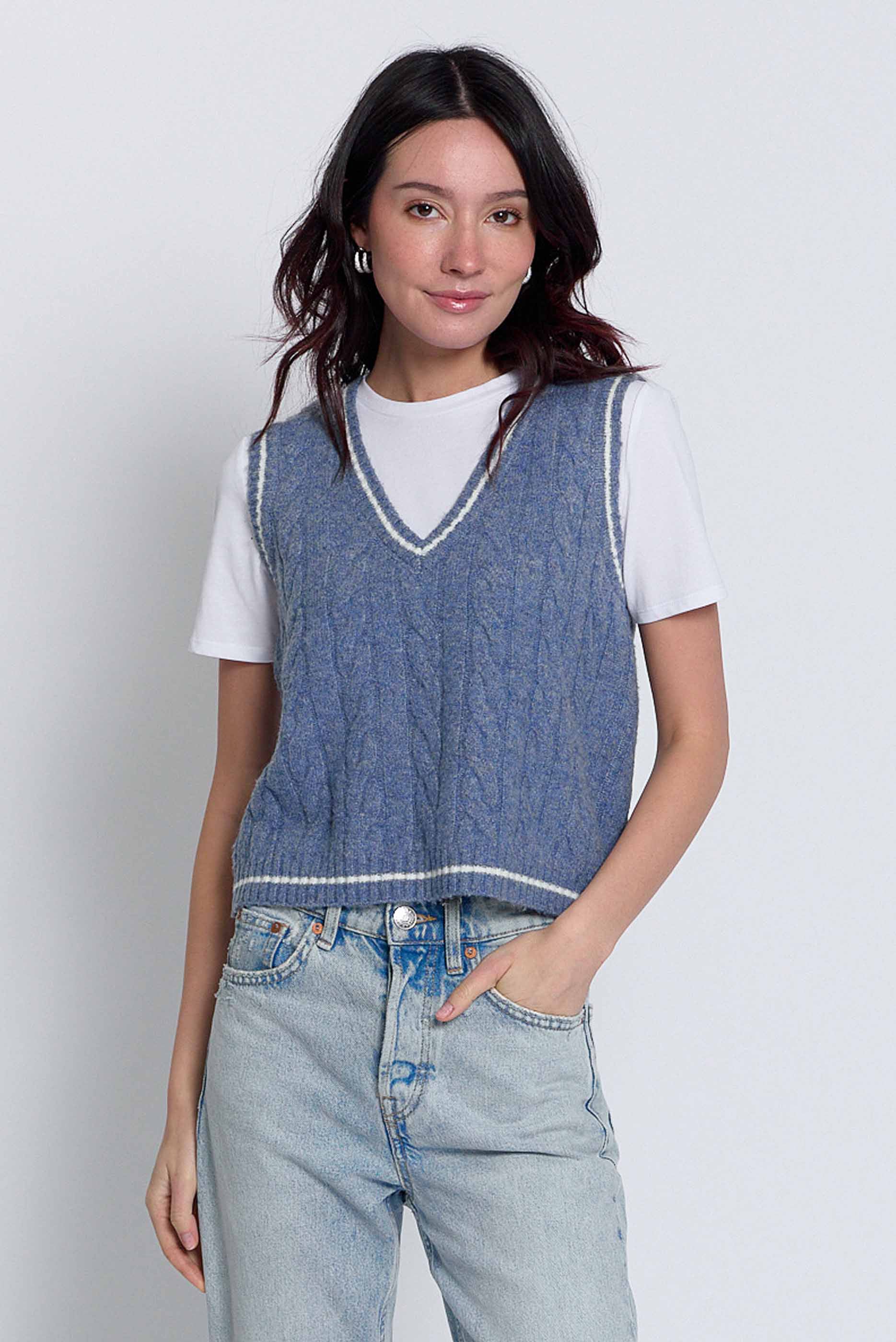Coen Cable X Cns Layered Sweater