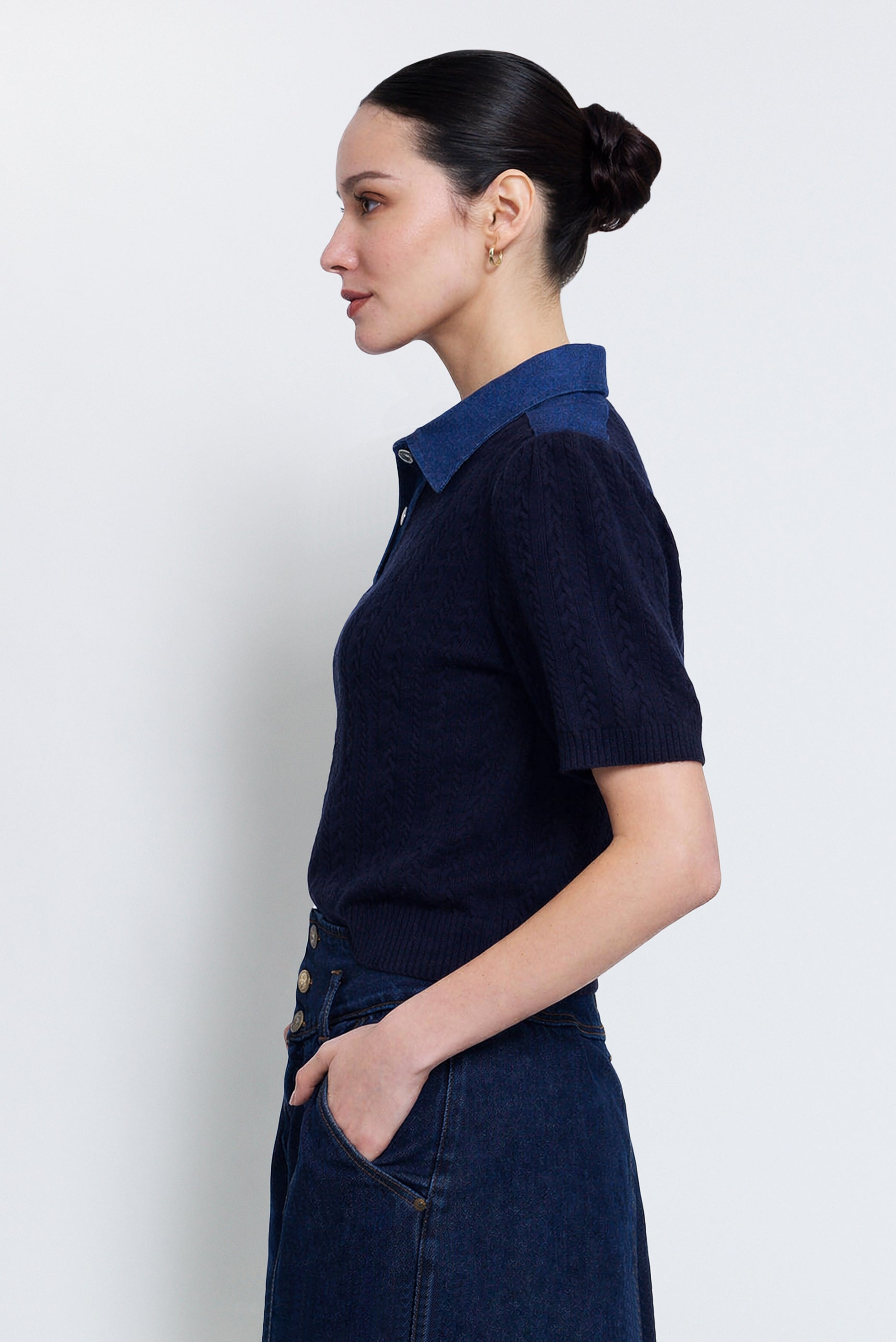 Nash Puff Slv With Denim