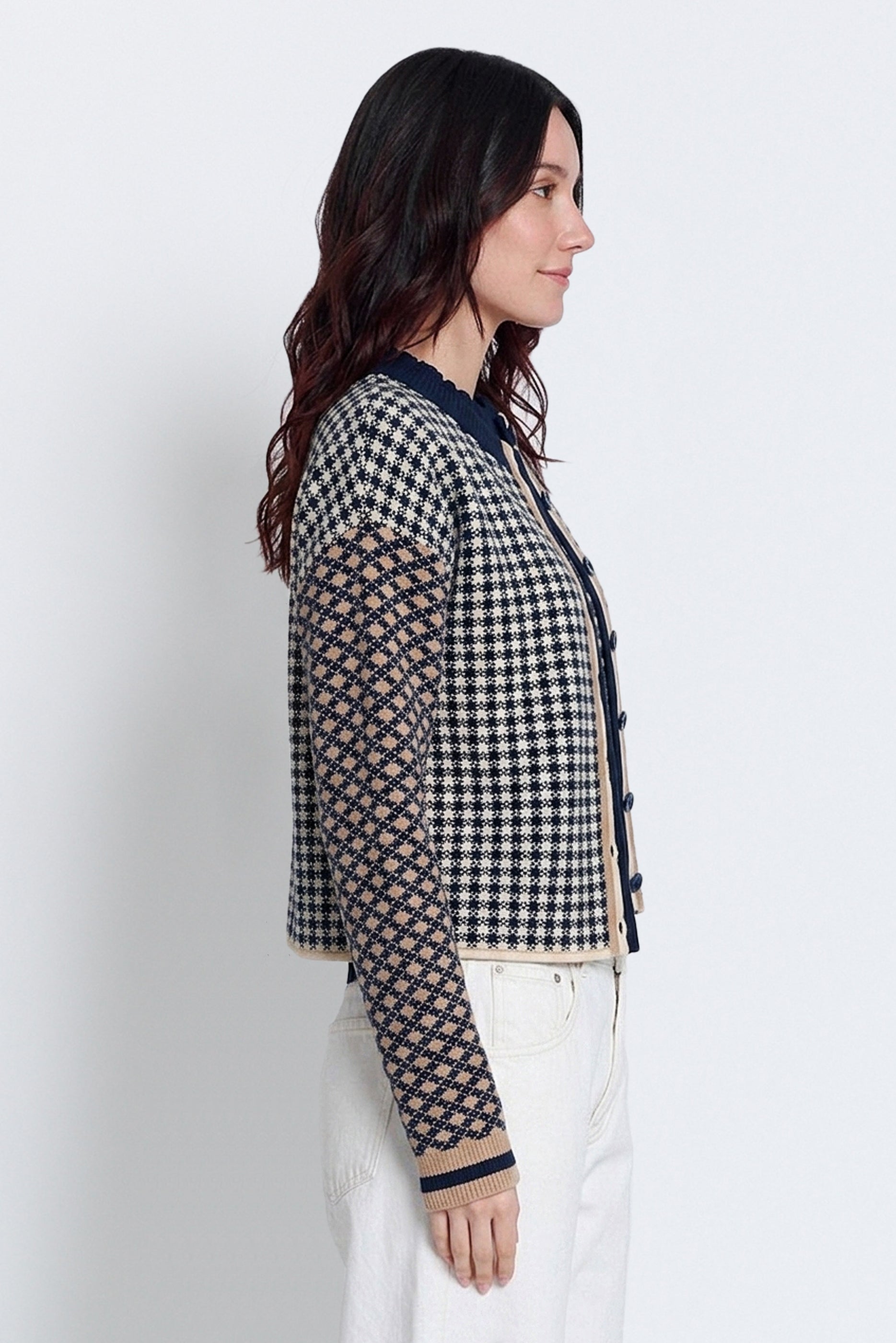 Marlo Mixed Check Cardigan