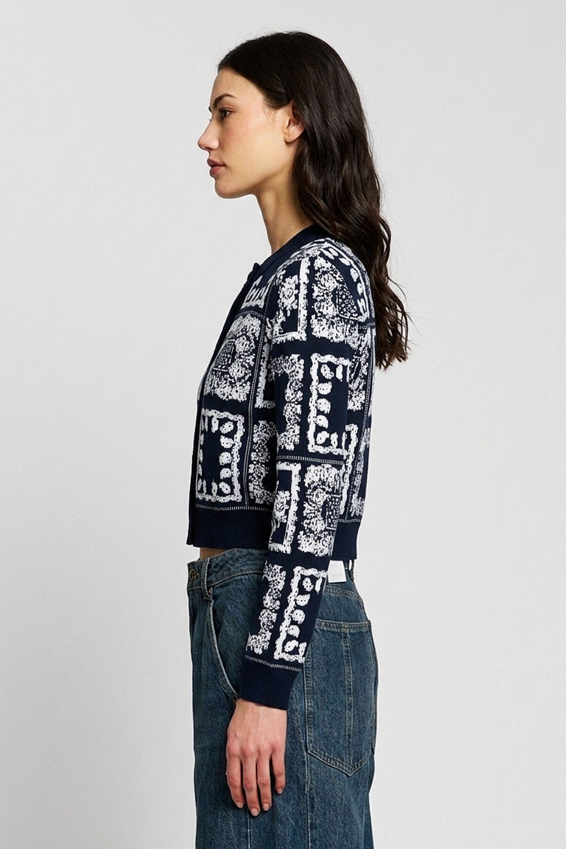 Wren Bandana Printed Crew Cardigan
