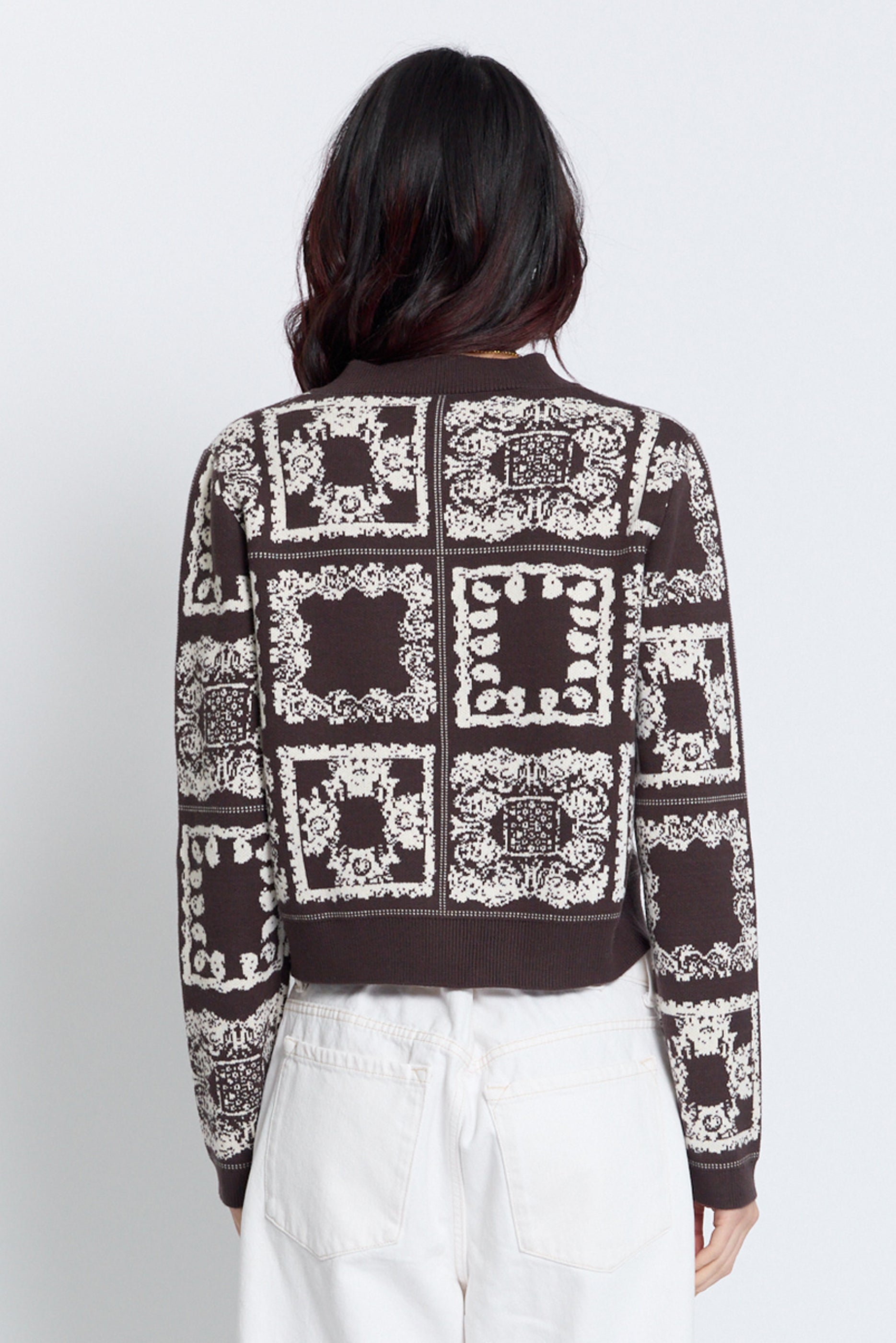 Wren Bandana Printed Crew Cardigan