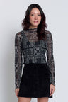Wren Sheer Bandana Print Turtleneck