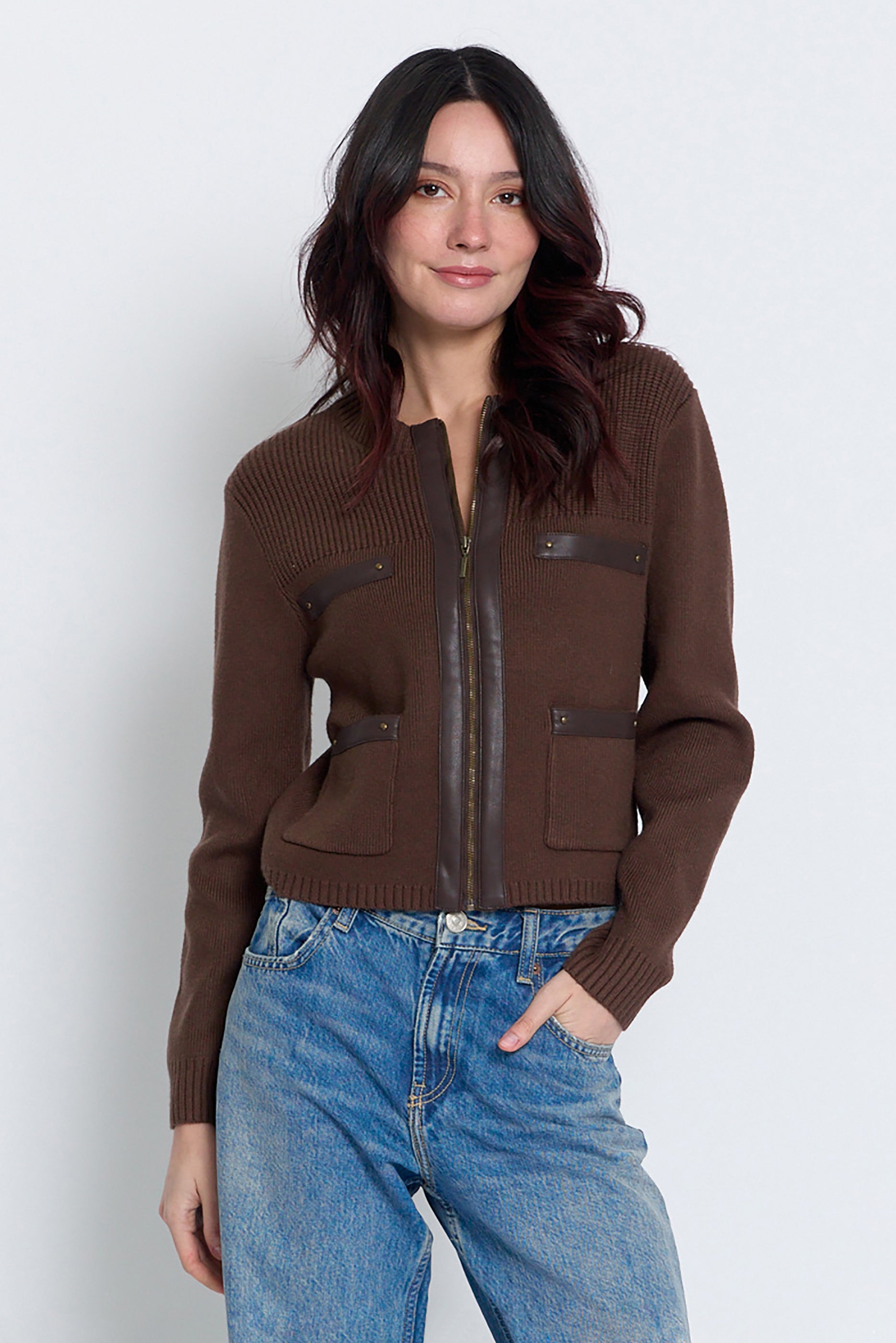 Vesper Vegan Combo Sweater Jacket