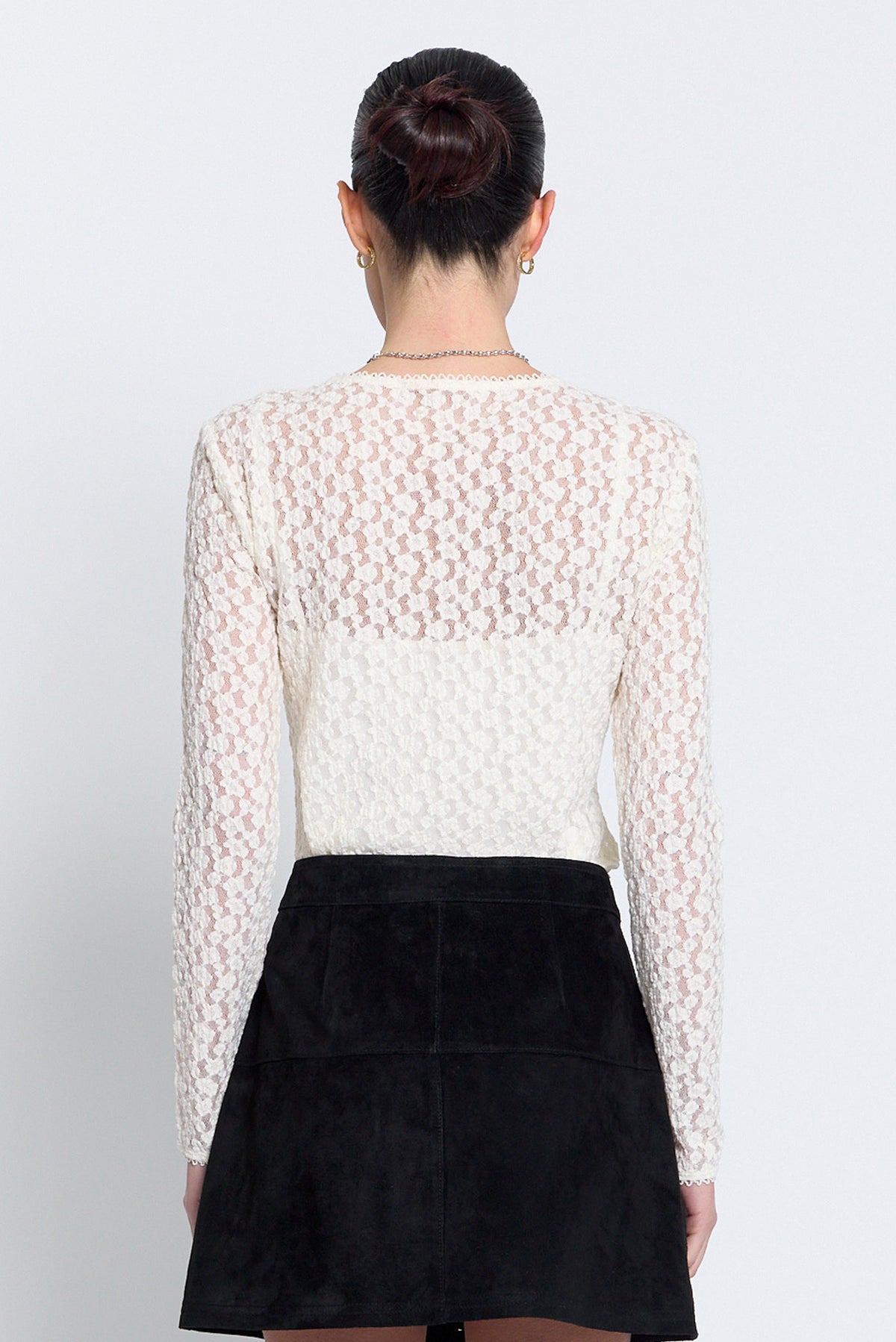 Scarlet Stretch Lace Crew Neck