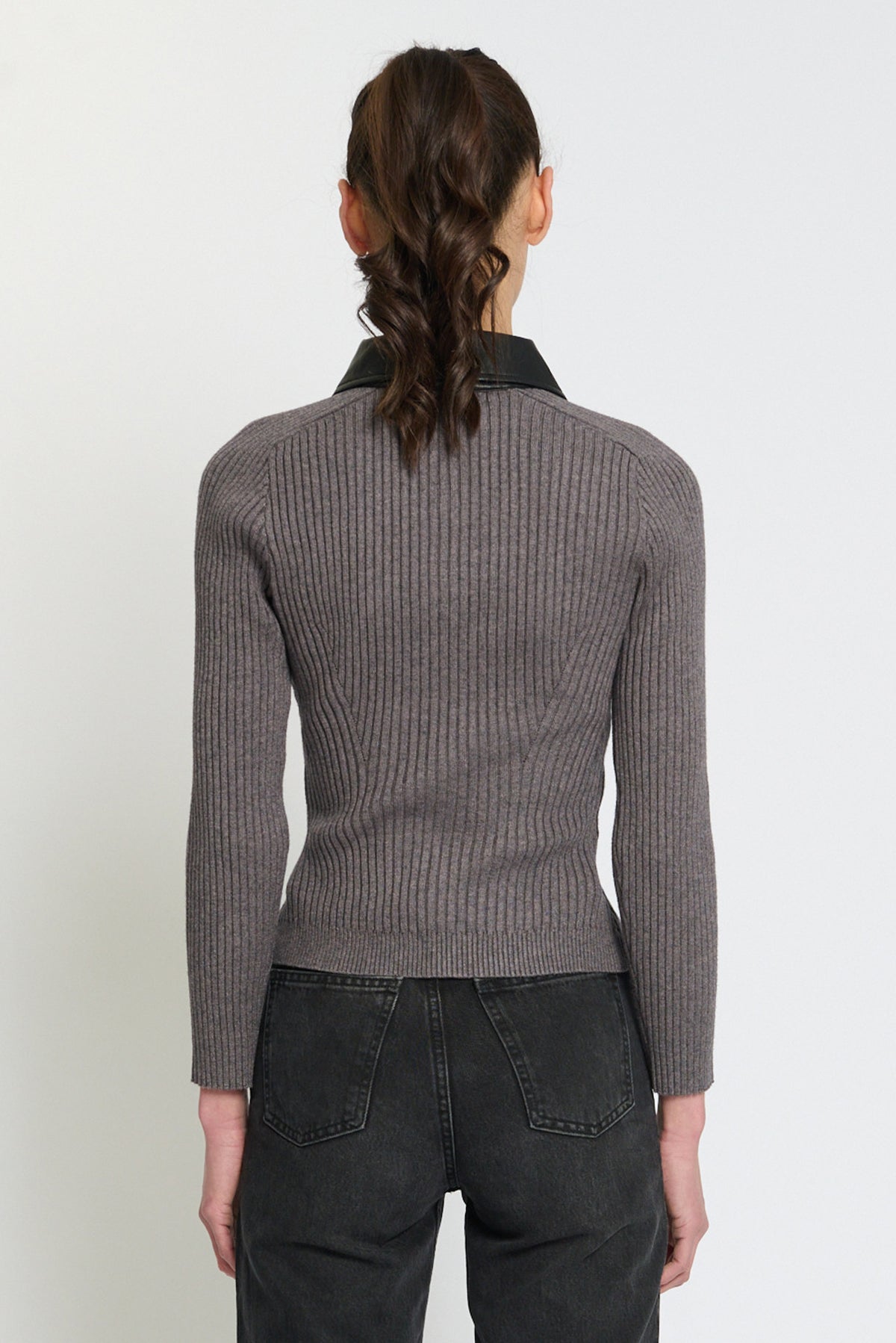 Kara Vegan Collar Turnlock Polo