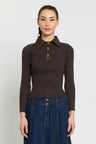 Kara Vegan Collar Turnlock Polo