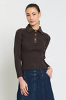 Kara Vegan Collar Turnlock Polo