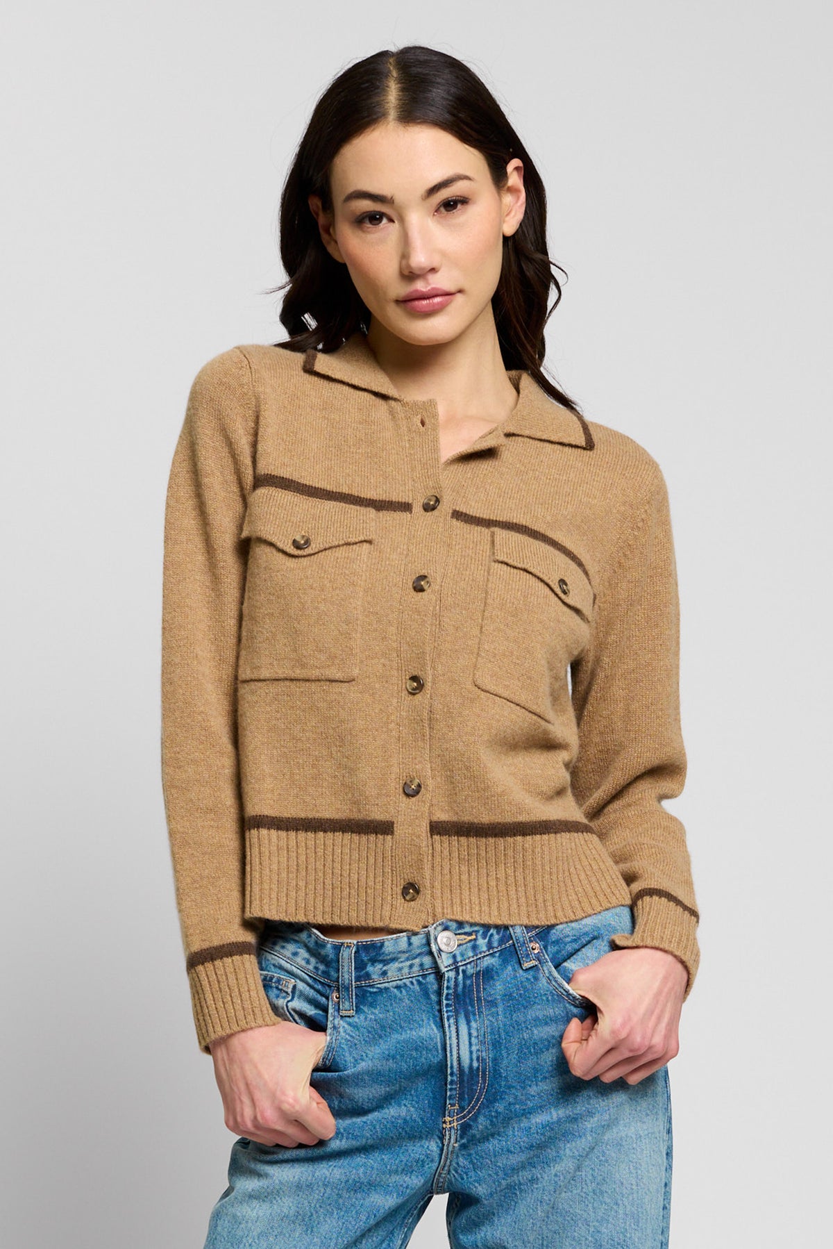 Thea Cashmere Button Up