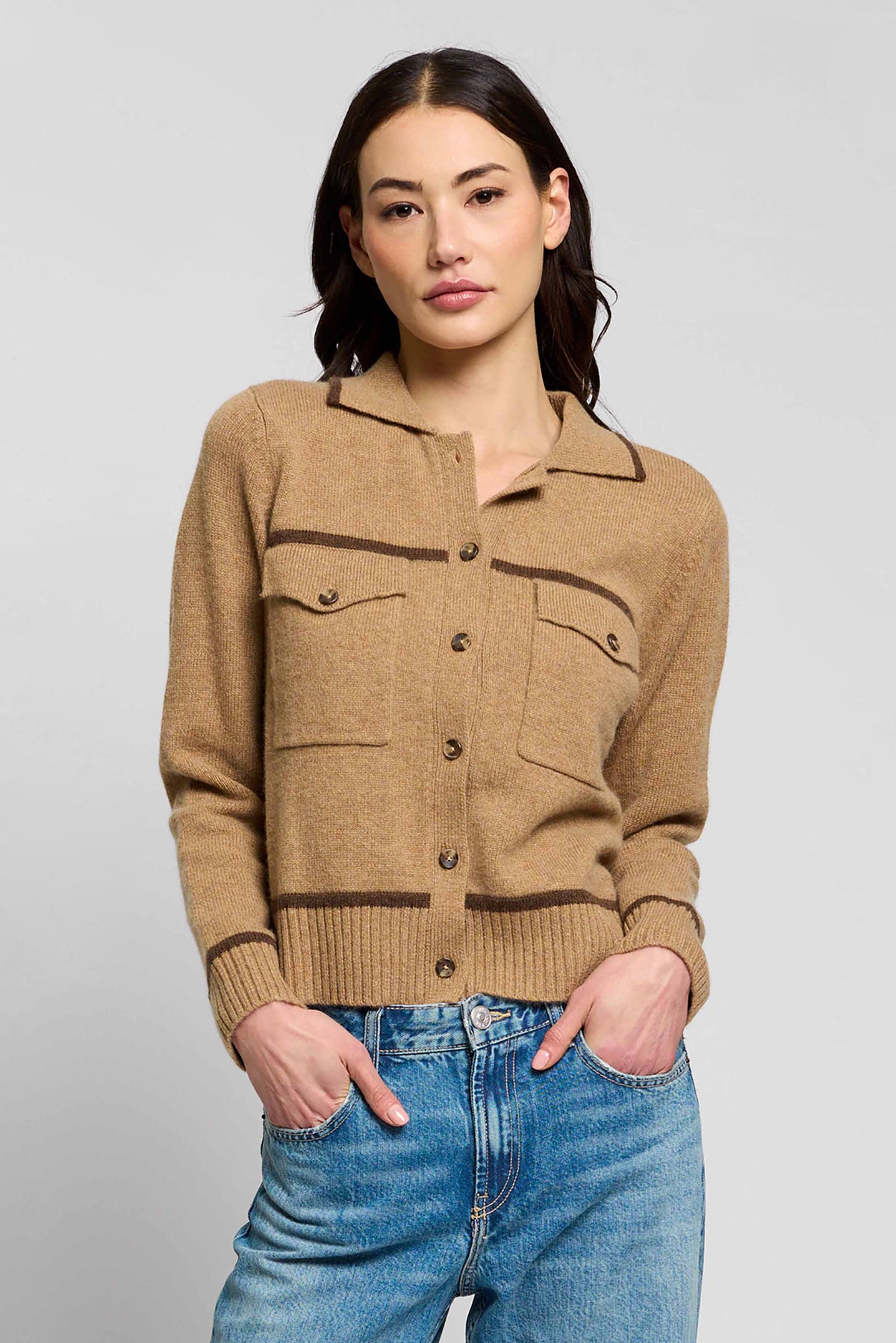 Thea Cashmere Button Up
