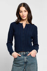 Thea Cashmere Cable Zip Up Cardigan