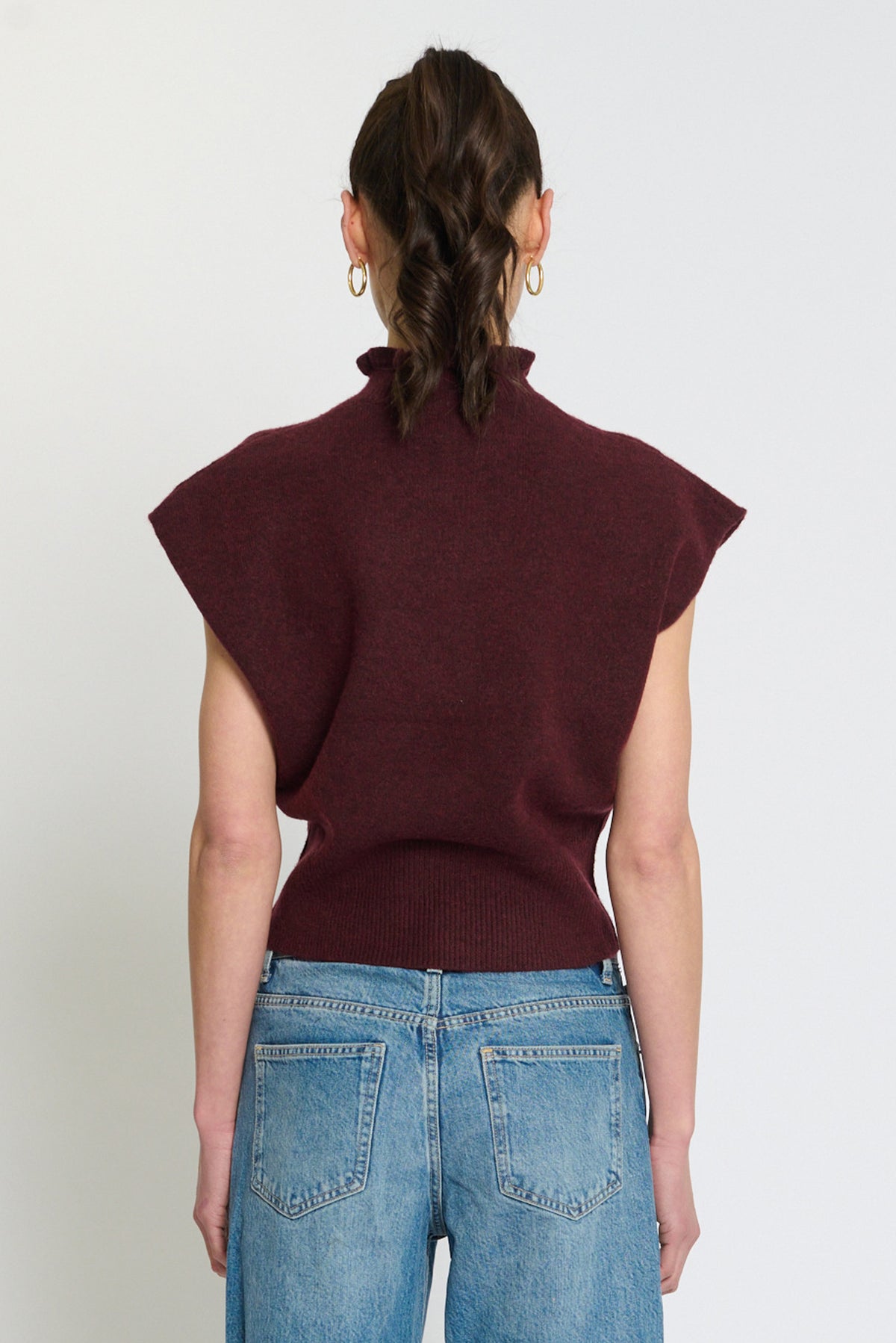 Kate Ruffled Collar Dolman Sweater