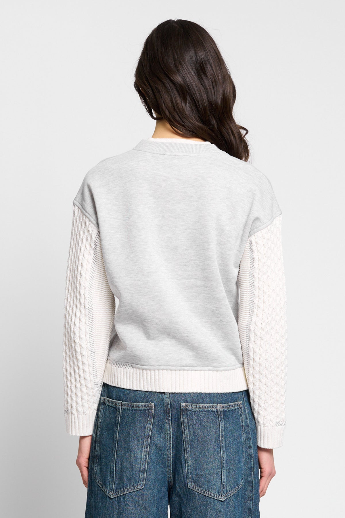Phoebe Cable Sleeve Sweatshirt