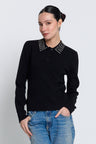 Amaya Rhinestone Ls Polo