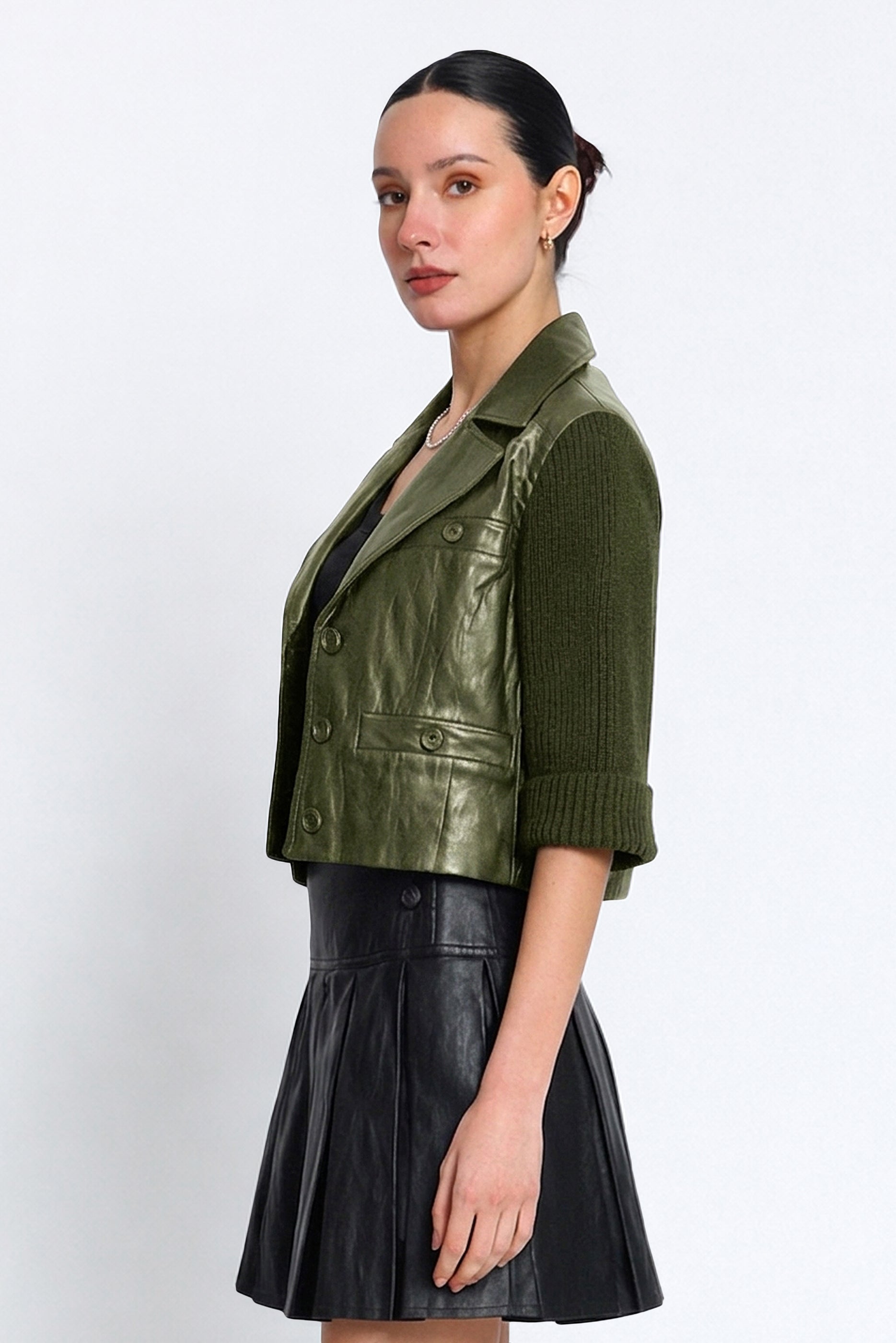 Quinn Cropped Vegan X Sweater Jacket