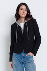 Sienna Solid Jacket With Cable Hooded Dickey