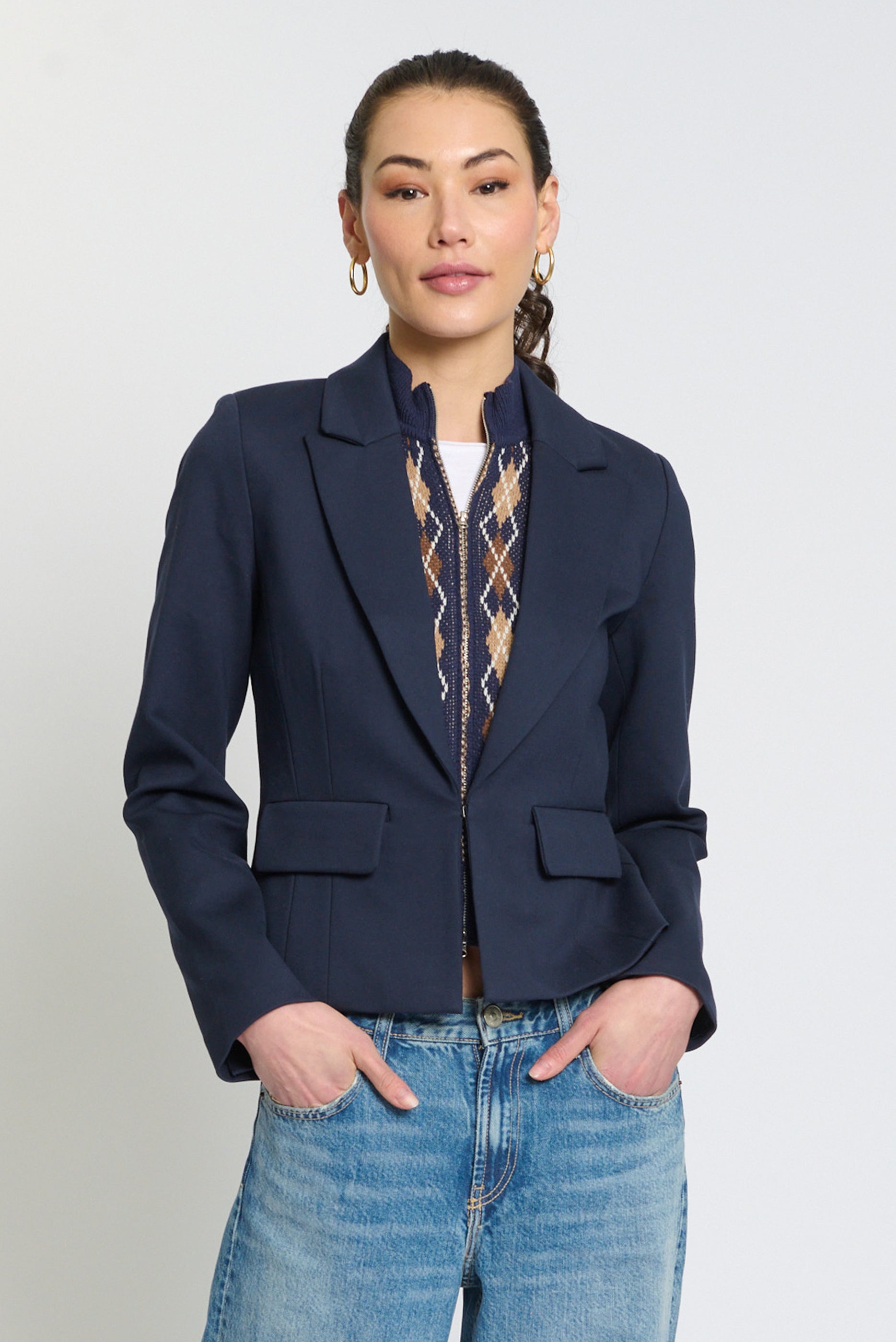 Astrid Argyle Sweater Dickey Jacket