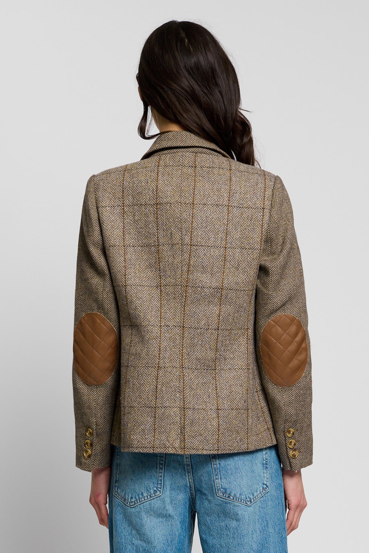 Asher Mixed Plaid Riding Jacket
