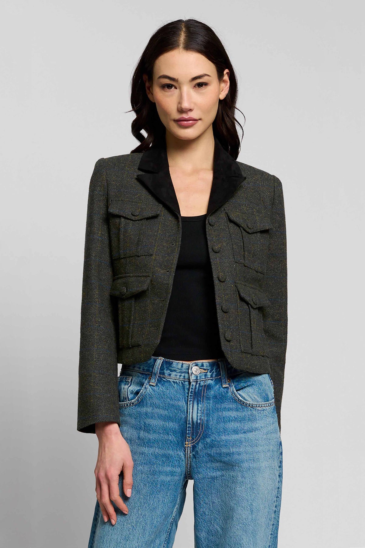 Asher Four Pkt Donagel Tweed Dickie Jacket