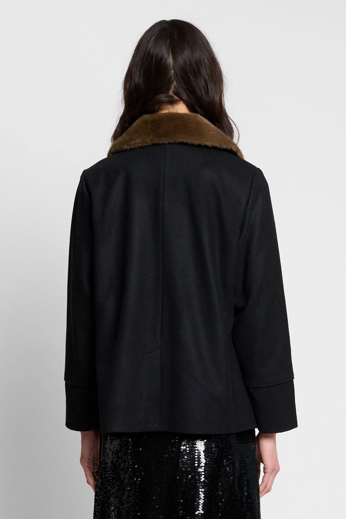 Asher Melton Fur Collar Peacoat