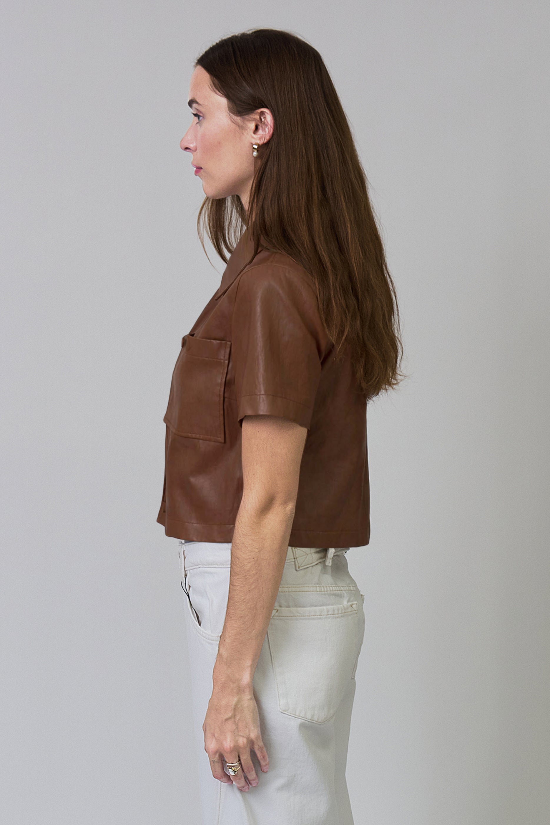 Quinn Short Sleeve Vegan Cropped Jacket