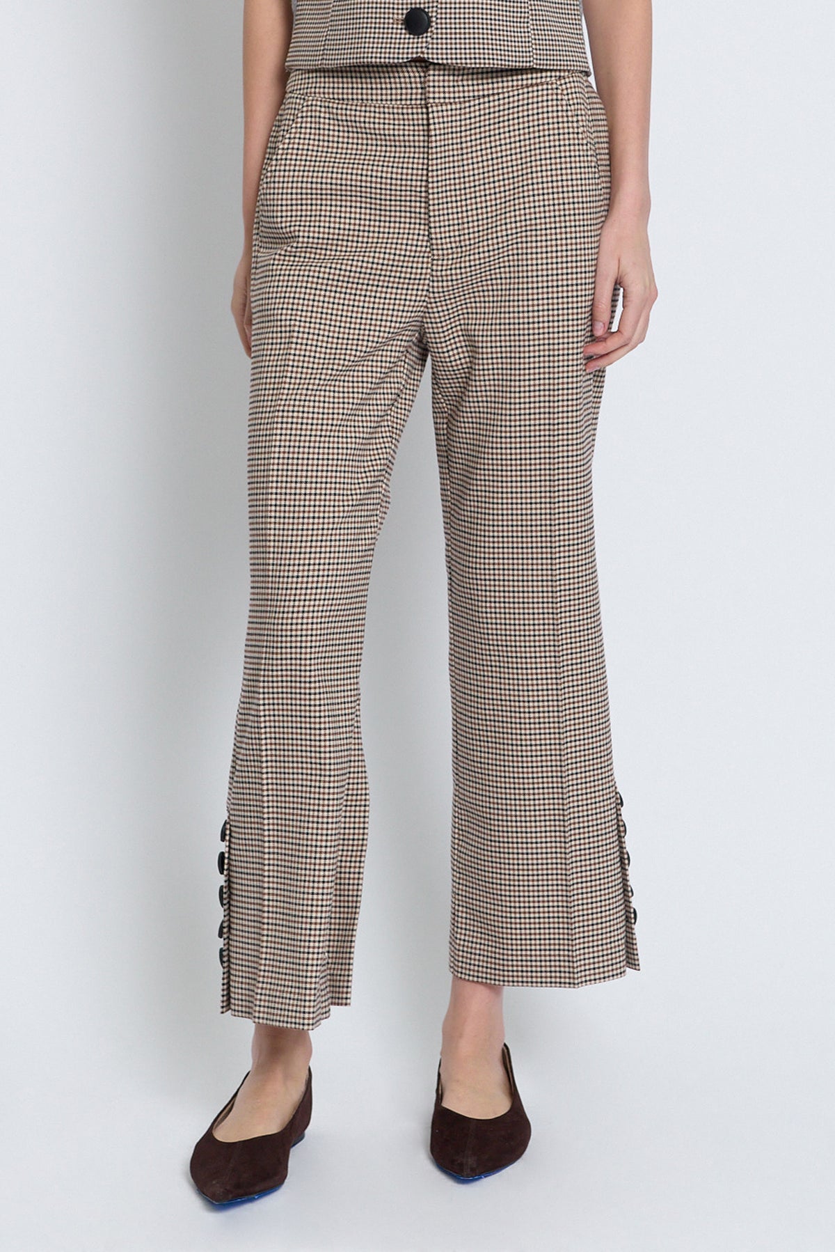 Astor Cropped Check Pant