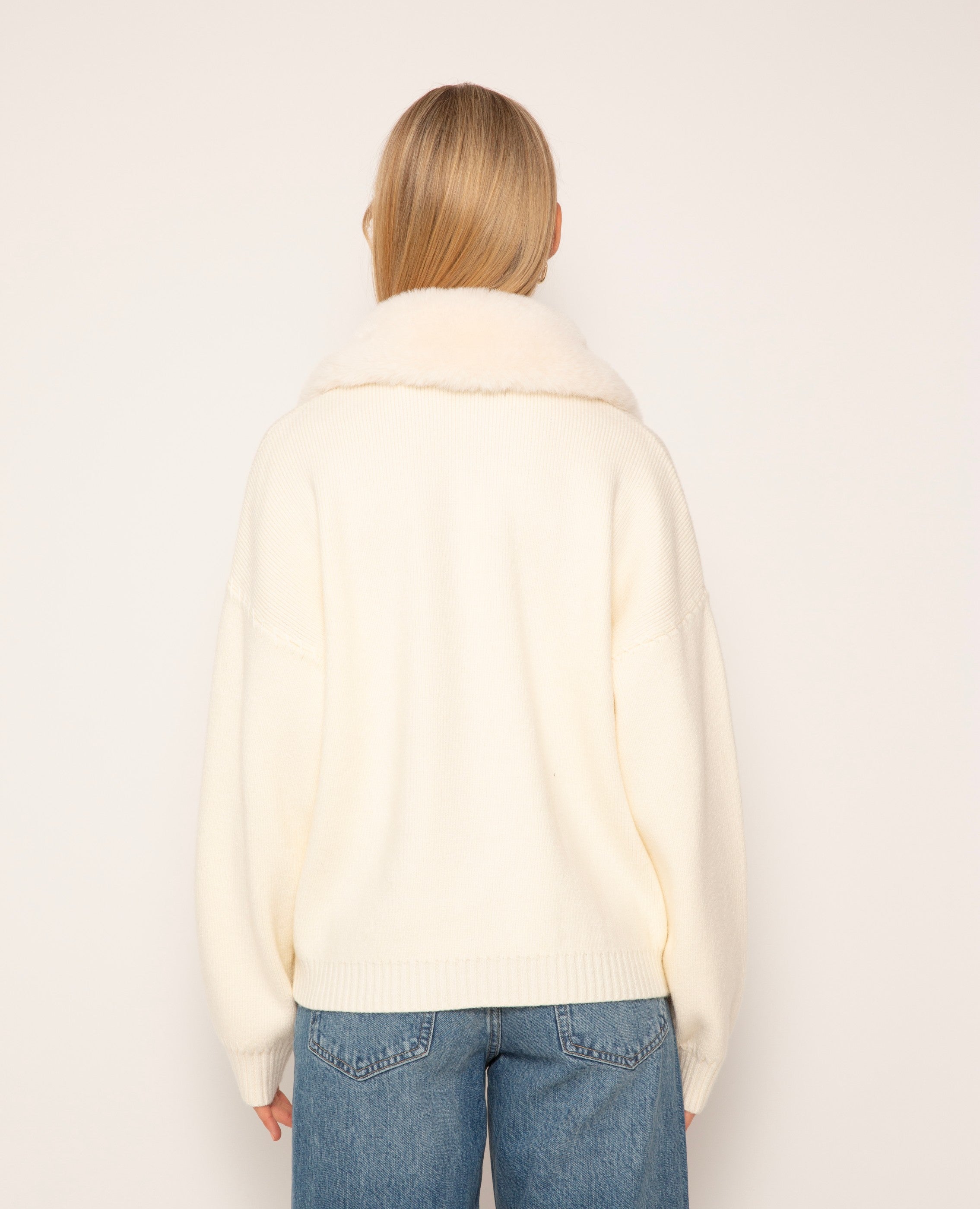 Nola Fur Collar Oversize Cardigan