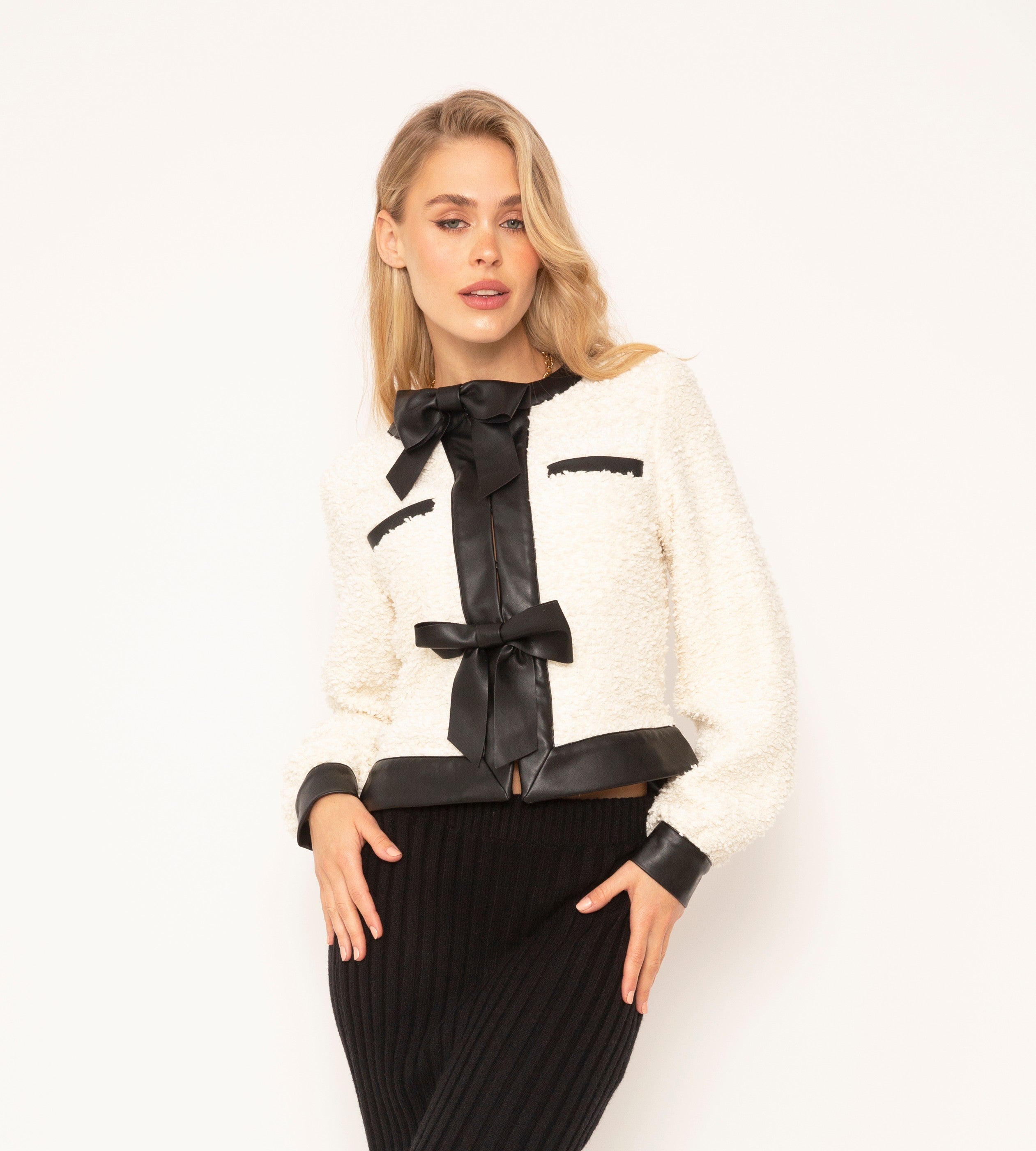 Arden Boucle Bow Jacket