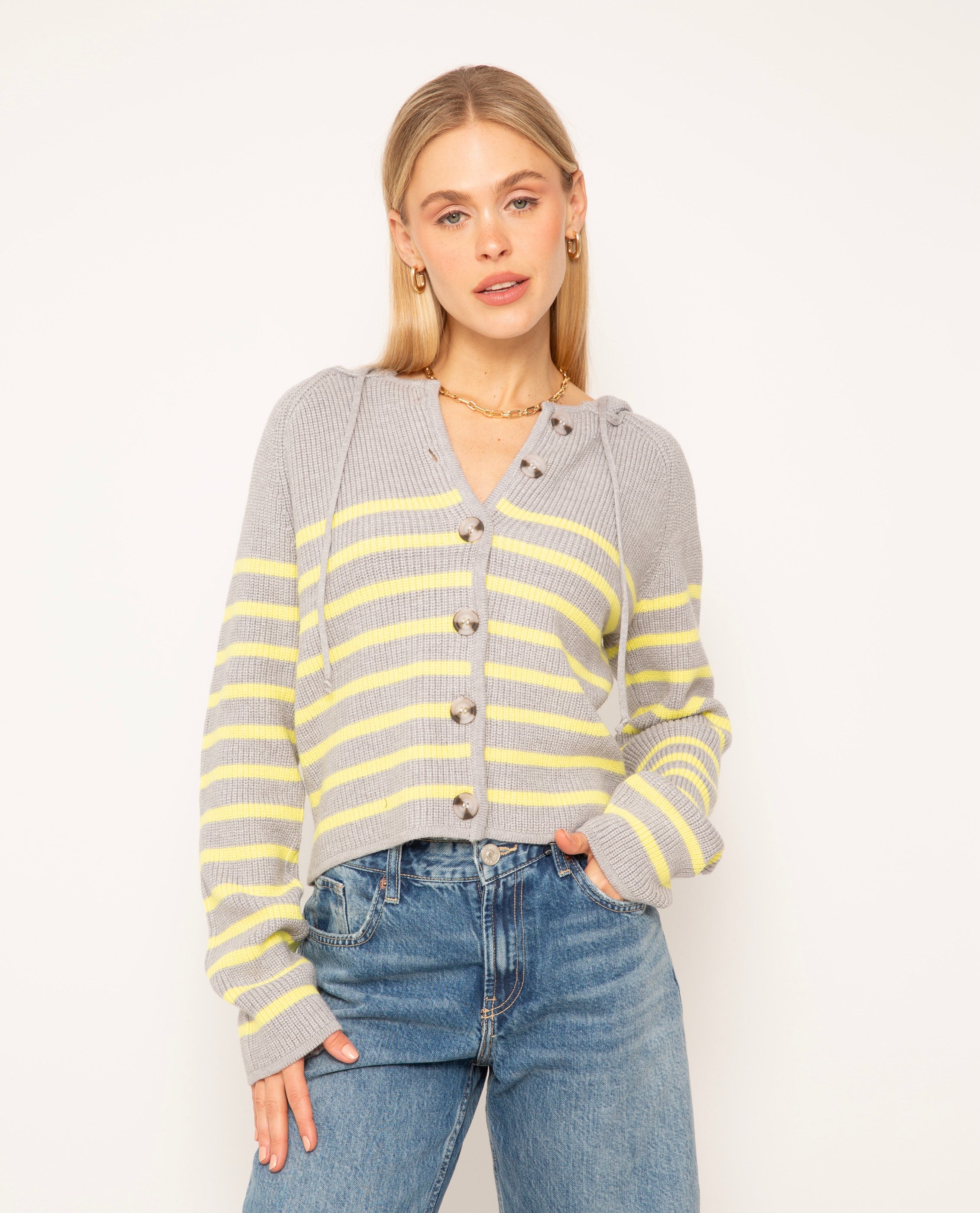 Maple Striped Dickey Sweater Jacket