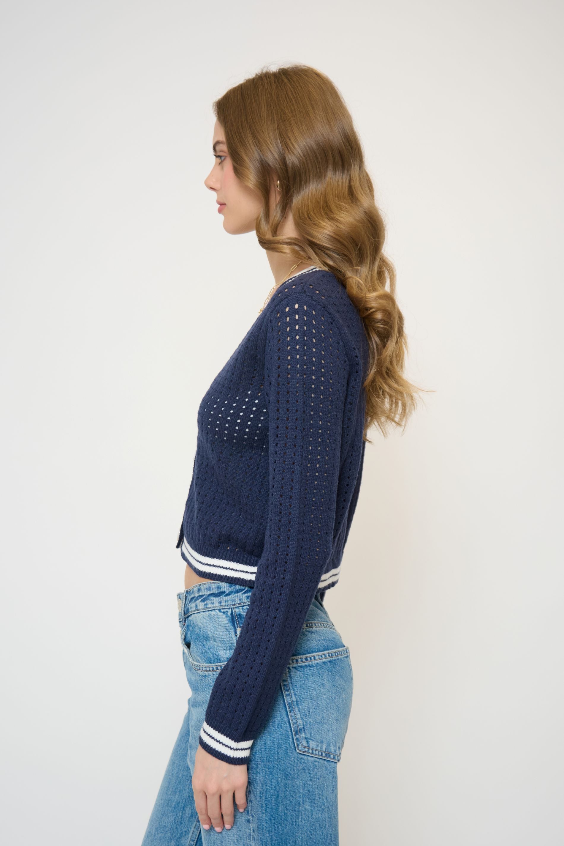 Franki Varsity Mesh Cardigan