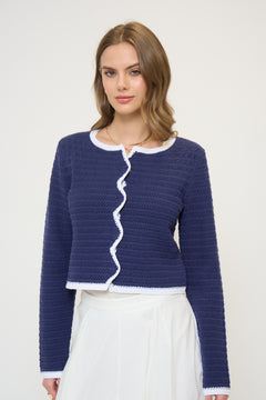 Wren Scallop Crochet Cardigan