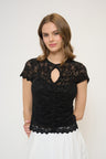 Stella Ruched Lace Top