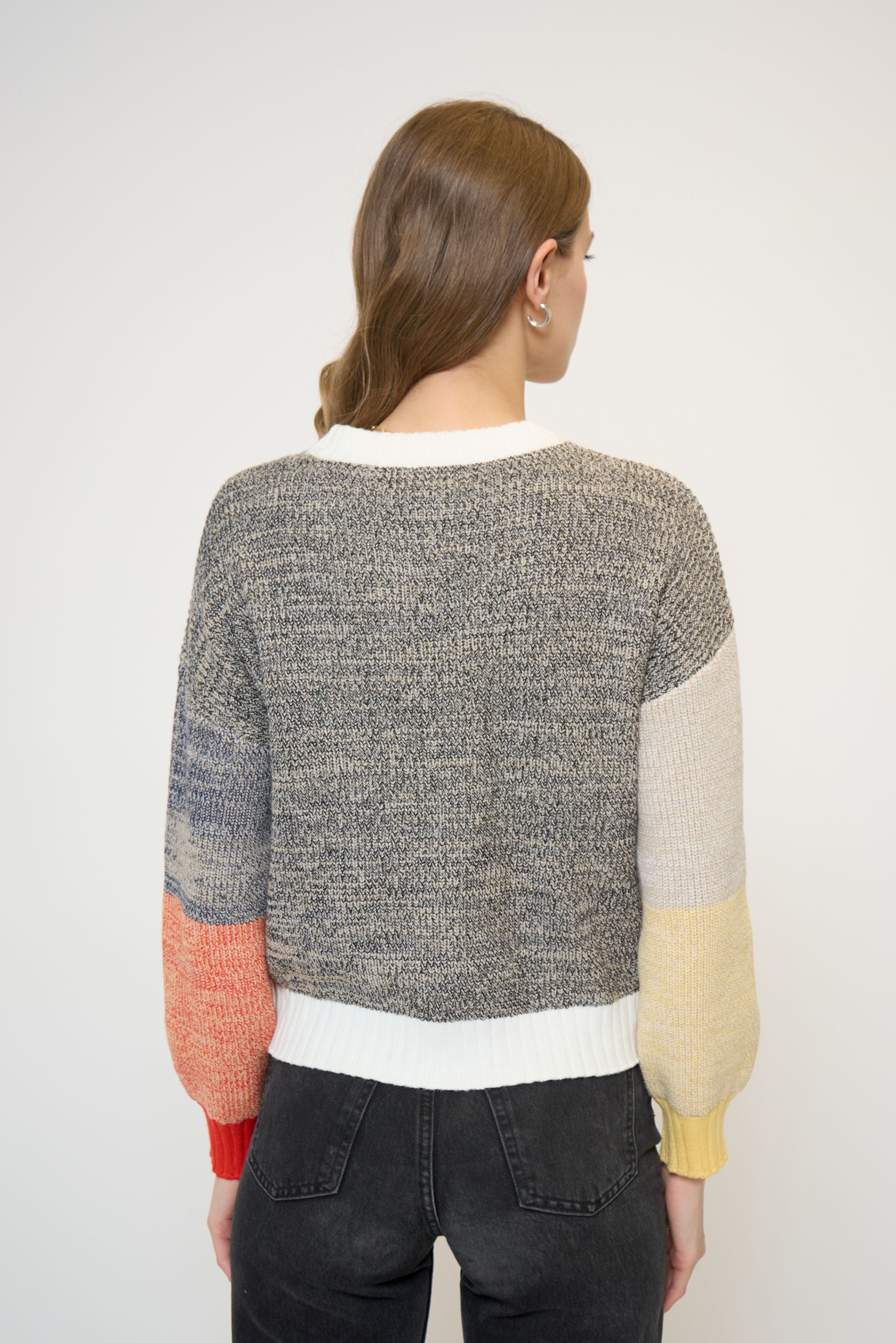 Maisie Bright Melanged Colorblocked Crew