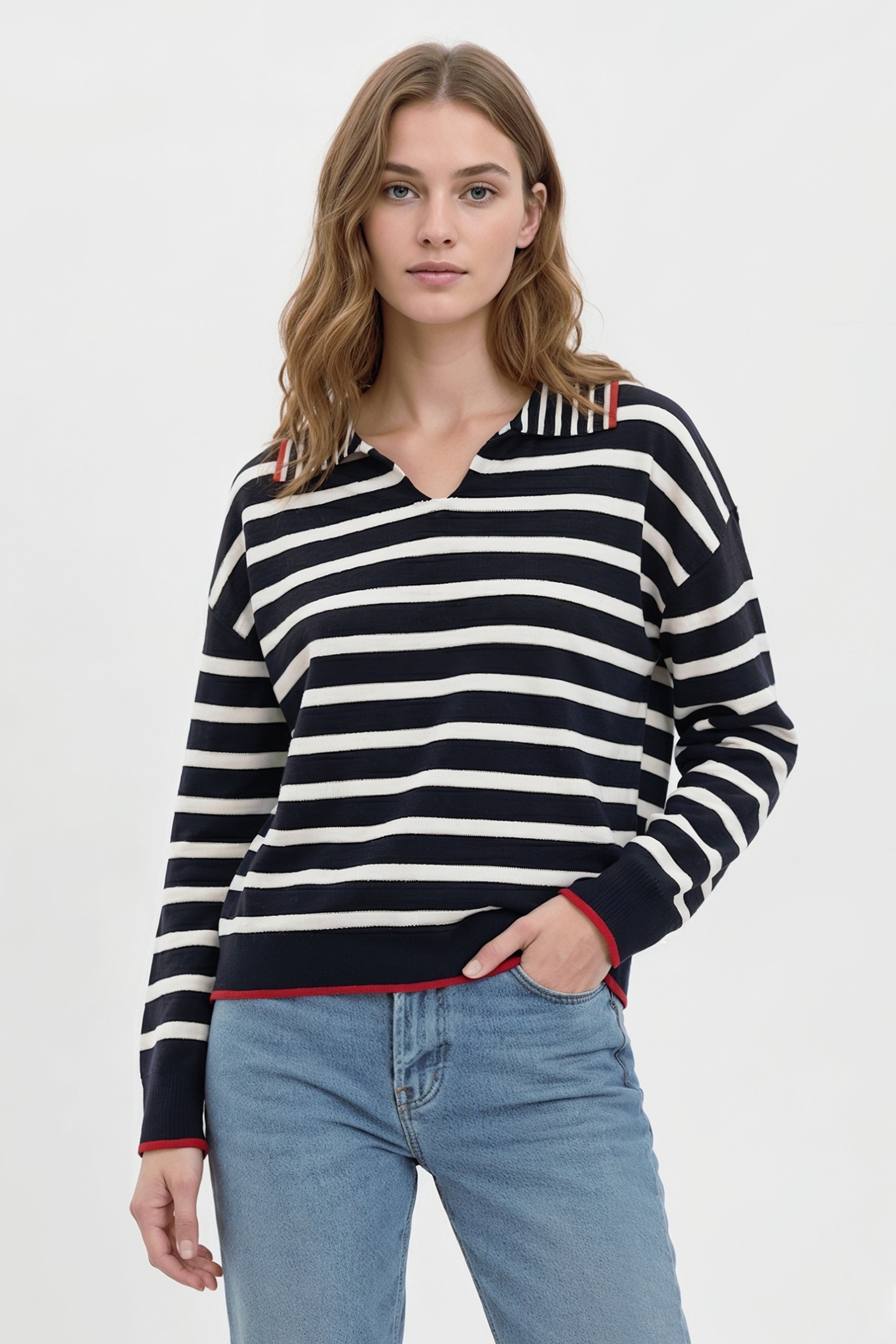Maisie Bright Striped Ls Polo