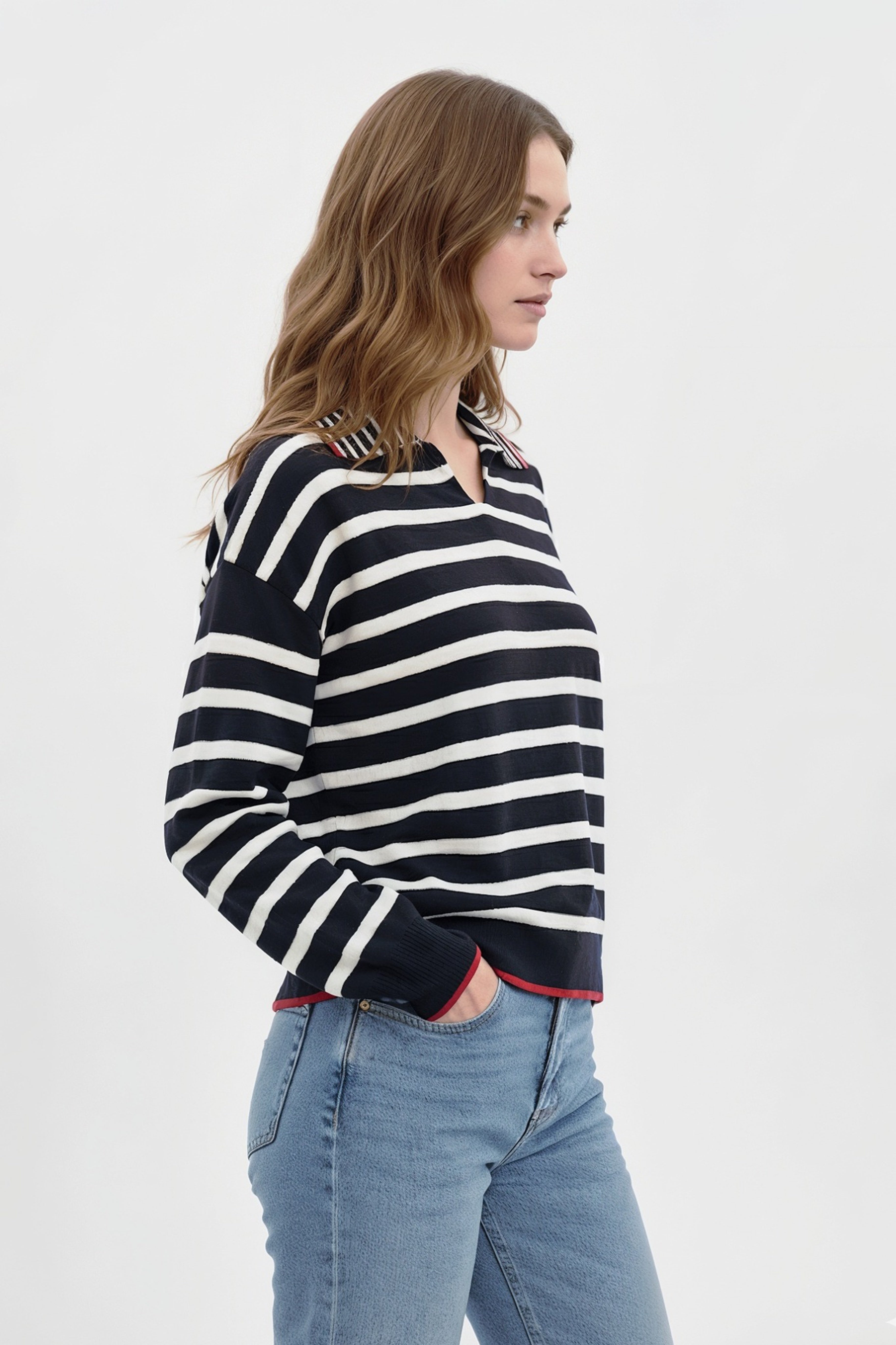 Maisie Bright Striped Ls Polo