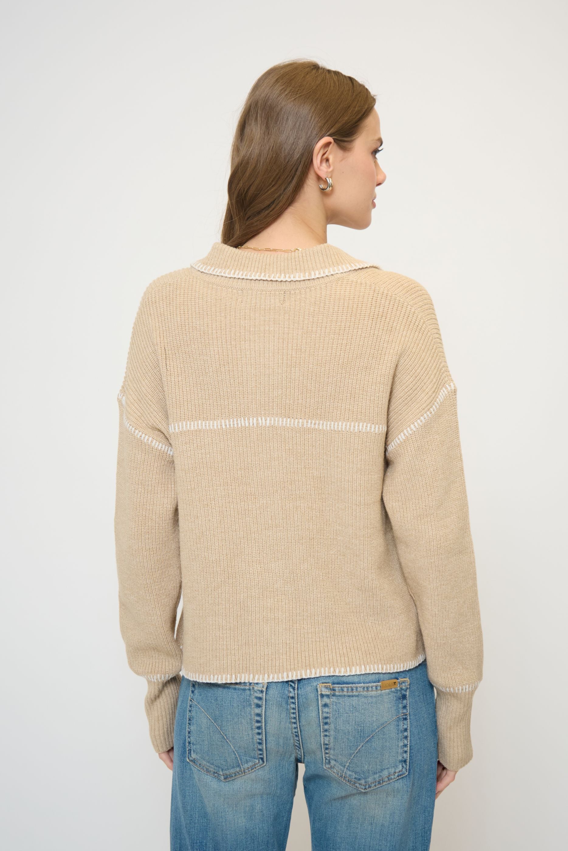 Maisie Topstitch Sweater Jacket