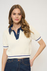 Eden Short Sleeve Denim Collared Polo