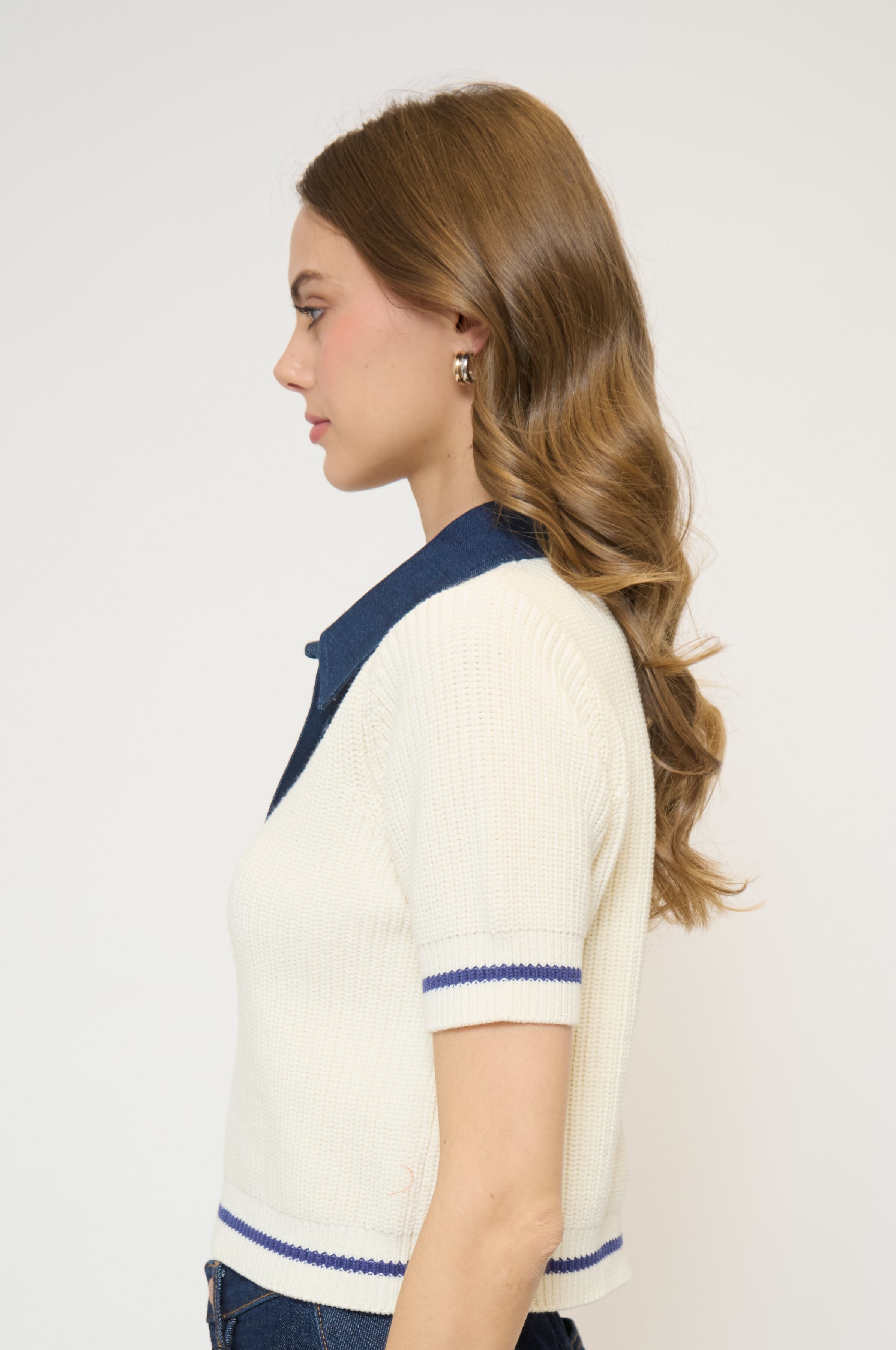 Eden Short Sleeve Denim Collared Polo