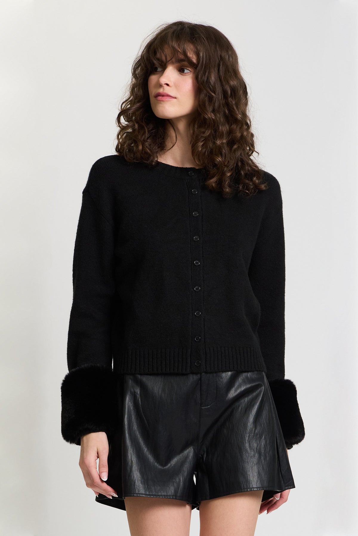 Lennox Fur Cuff Cardi