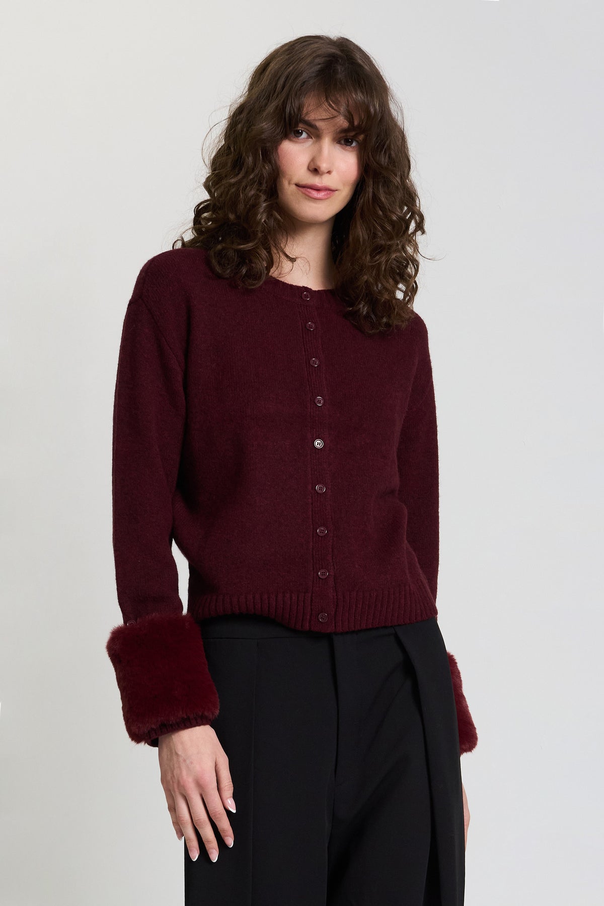 Lennox Fur Cuff Cardi