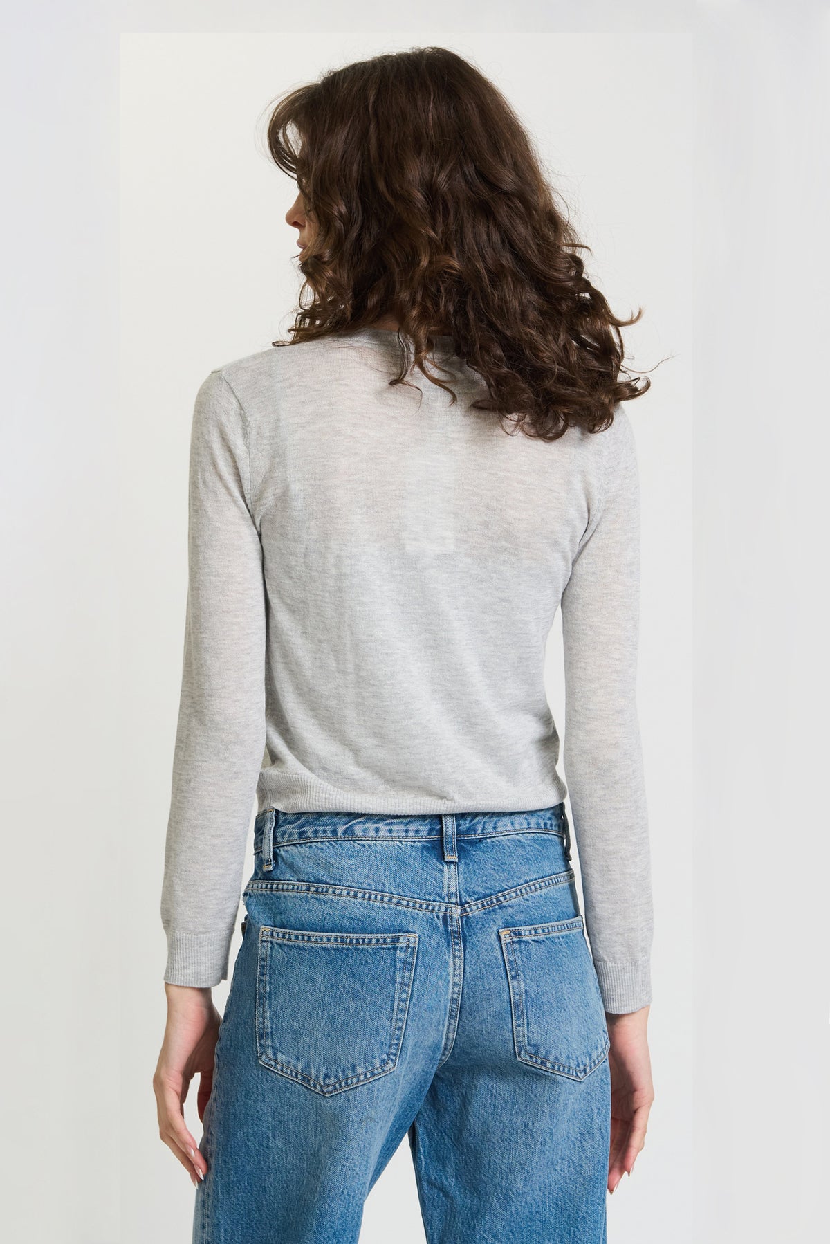 Preston Sheer Cardigan With Satin Buttons