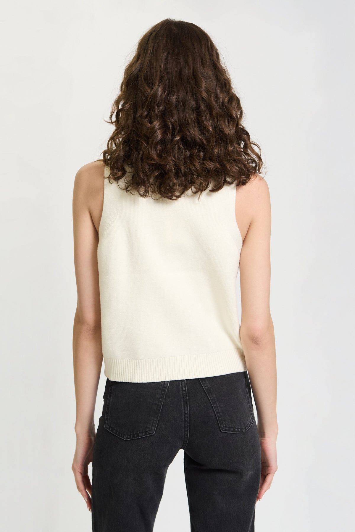 Blair Marabou Cluster Sleeveless Mock