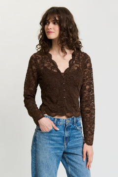 Dakota V-Neck Lace Cardigan