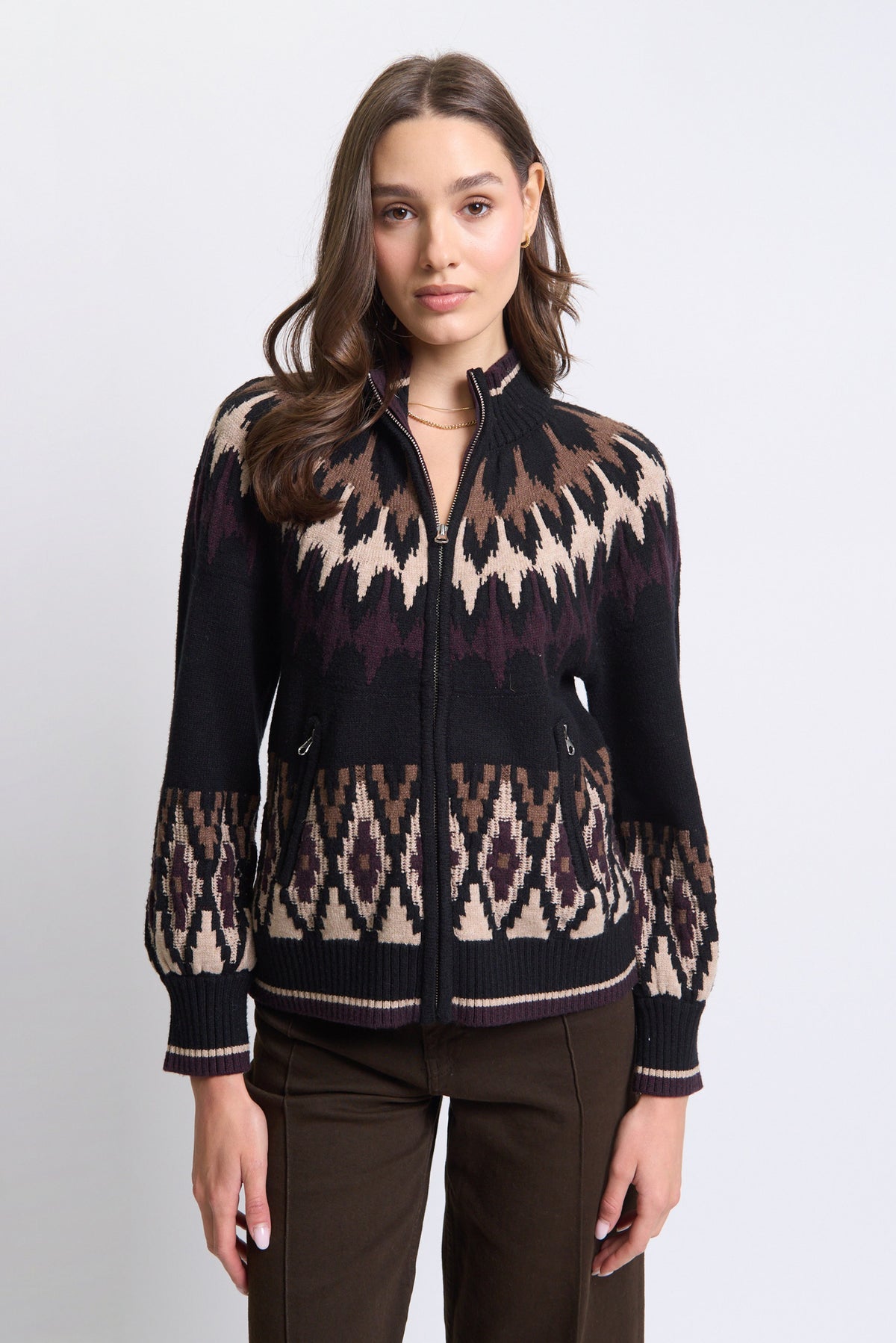 Carson Fair Isle Zip Up