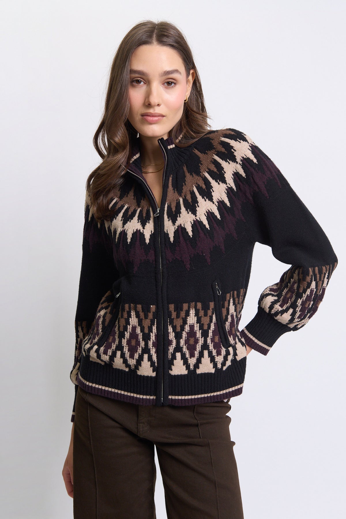 Carson Fair Isle Zip Up